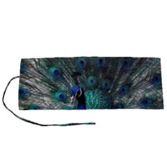 Blue And Green Peacock Roll Up Canvas Pencil Holder (S)