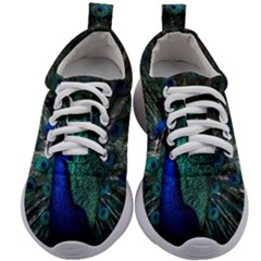 Blue And Green Peacock Kids Athletic Shoes
