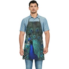 Blue And Green Peacock Kitchen Apron