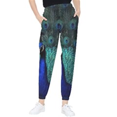 Blue And Green Peacock Women s Tapered Pants