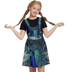 Blue And Green Peacock Kids  Apron Dress