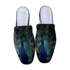 Blue And Green Peacock Women s Classic Backless Heels