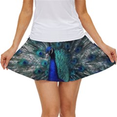 Blue And Green Peacock Women s Skort by Sarkoni