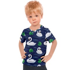 Swan-pattern-elegant-design Kids  Sports T-Shirt