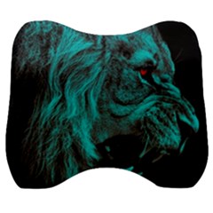 Angry Male Lion Predator Carnivore Velour Head Support Cushion by Ndabl3x
