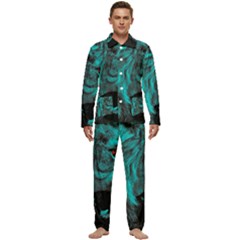 Angry Male Lion Predator Carnivore Men s Long Sleeve Velvet Pocket Pajamas Set