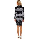 Pattern Shiny Shoes Long Sleeve Shirt Collar Bodycon Dress View4