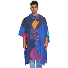 Patterns Rosebuds Men s Hooded Rain Ponchos by Ndabl3x