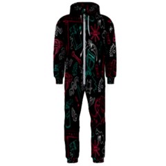 Abstract Pattern Hooded Jumpsuit (men)