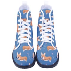 Corgi Patterns Men s High-top Canvas Sneakers by Ndabl3x