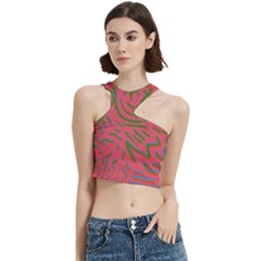 Pattern Saying Wavy Cut Out Top