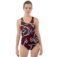 Ethnic Reminiscences Print Design Cut-out Back One Piece Swimsuit by dflcprintsclothing