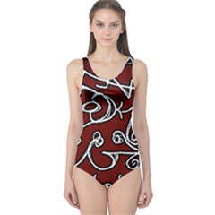 Ethnic Reminiscences Print Design One Piece Swimsuit by dflcprintsclothing