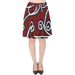 Ethnic Reminiscences Print Design Velvet High Waist Skirt by dflcprintsclothing