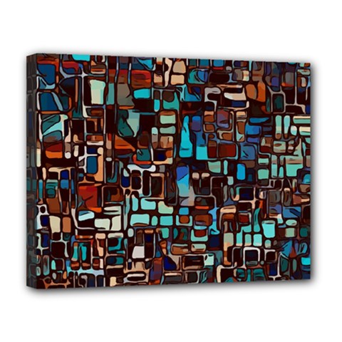 Stained Glass Mosaic Abstract Canvas 14  X 11  (stretched)
