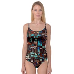 Stained Glass Mosaic Abstract Camisole Leotard 