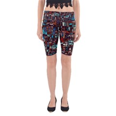 Stained Glass Mosaic Abstract Yoga Cropped Leggings