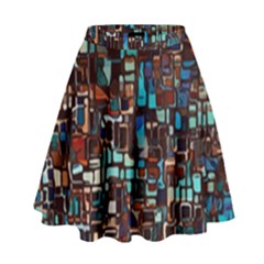 Stained Glass Mosaic Abstract High Waist Skirt