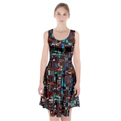 Stained Glass Mosaic Abstract Racerback Midi Dress