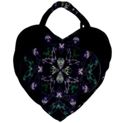 Fractal Fractal Art Texture Giant Heart Shaped Tote