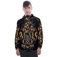 Fractal Stained Glass Ornate Men s Front Pocket Pullover Windbreaker