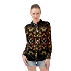 Fractal Stained Glass Ornate Long Sleeve Chiffon Shirt