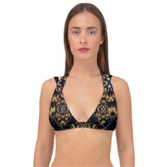 Fractal Stained Glass Ornate Double Strap Halter Bikini Top