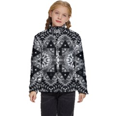 Mandala Calming Coloring Page Kids  Puffer Bubble Jacket Coat by Sarkoni