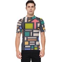 Door Stained Glass Stained Glass Men s Short Sleeve Rash Guard by Sarkoni