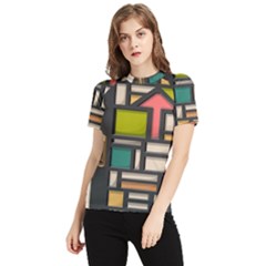 Door Stained Glass Stained Glass Women s Short Sleeve Rash Guard by Sarkoni