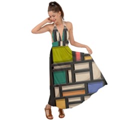 Door Stained Glass Stained Glass Backless Maxi Beach Dress