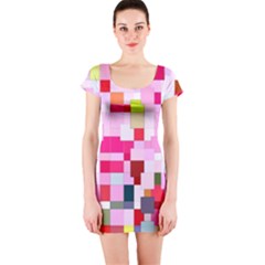 The Framework Paintings Square Short Sleeve Bodycon Dress