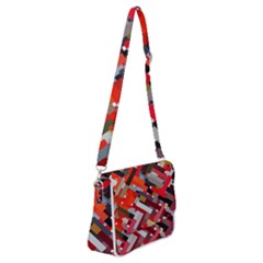 Maze Mazes Fabric Fabrics Color Shoulder Bag With Back Zipper by Sarkoni