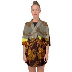 Scotland Monti Mountains Mountain Half Sleeve Chiffon Kimono by Sarkoni