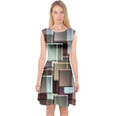 Texture Artwork Mural Murals Art Capsleeve Midi Dress