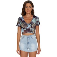 Texture Artwork Mural Murals Art V-neck Crop Top by Sarkoni