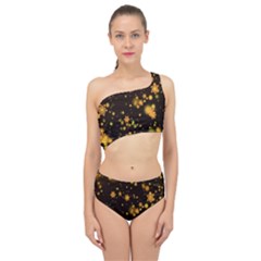 Background Black Blur Colorful Spliced Up Two Piece Swimsuit