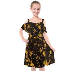 Background Black Blur Colorful Kids  Cut Out Shoulders Chiffon Dress