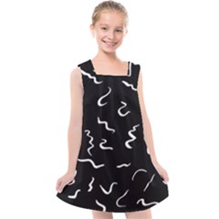 Scribbles Lines Drawing Picture Kids  Cross Back Dress