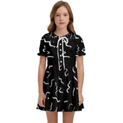 Scribbles Lines Drawing Picture Kids  Sweet Collar Dress by Sarkoni