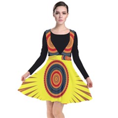 Art Decoration Wallpaper Bright Plunge Pinafore Dress