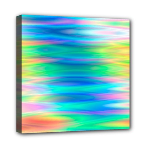 Wave Rainbow Bright Texture Mini Canvas 8  X 8  (stretched)