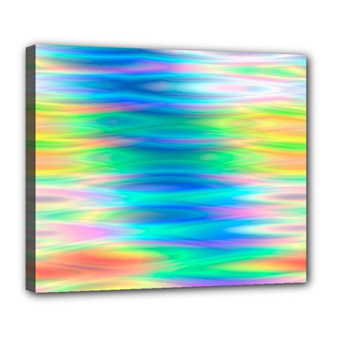 Wave Rainbow Bright Texture Deluxe Canvas 24  X 20  (stretched)