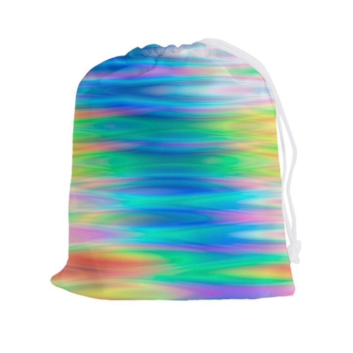 Wave Rainbow Bright Texture Drawstring Pouch (2XL)