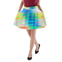 Wave Rainbow Bright Texture A-line Pocket Skirt
