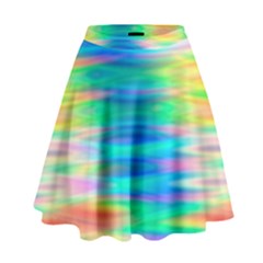 Wave Rainbow Bright Texture High Waist Skirt