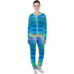 Wave Rainbow Bright Texture Casual Jacket And Pants Set