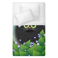 Kitten Black Furry Illustration Duvet Cover (single Size)