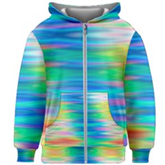 Wave Rainbow Bright Texture Kids  Zipper Hoodie Without Drawstring