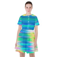 Wave Rainbow Bright Texture Sailor Dress